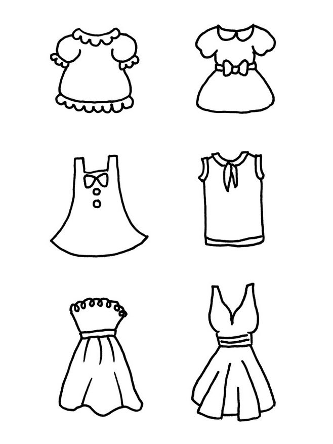 原創(chuàng)卡通衣服服裝簡(jiǎn)筆畫(huà)手繪插畫(huà)手賬素材~.